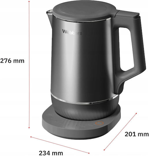Webber Βραστήρας Ταξιδίου 1.7lt 1800W Γκρι