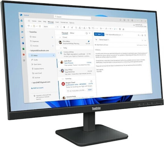 Lenovo ThinkVision VA Monitor 23.8" FHD 1920x1080 με Χρόνο Απόκρισης 4ms GTG