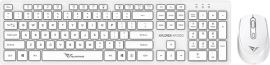 Alcatroz Xplorer Air 3300 Ασύρματο Σετ Πληκτρολόγιο & Ποντίκι Αγγλικό US Λευκό