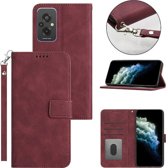 Wallet Δερματίνης / Σιλικόνης Μπορντό (Moto G42)