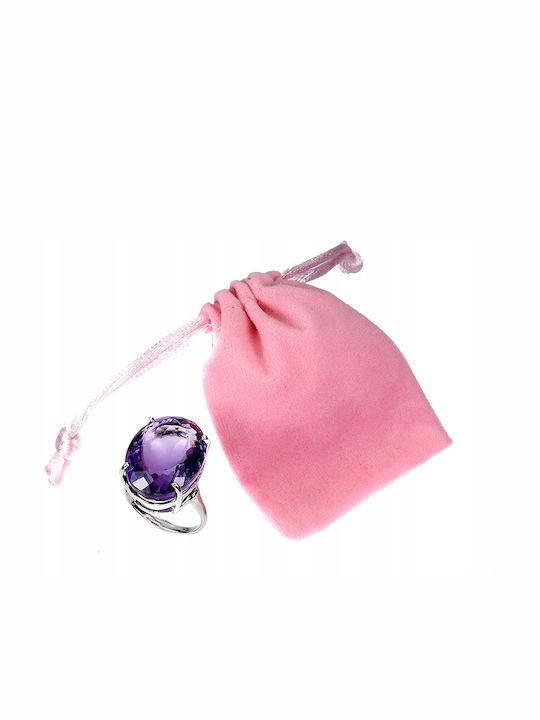 Stunning Natural Silver Ring Huge 32ct Amethyst Size 18 925