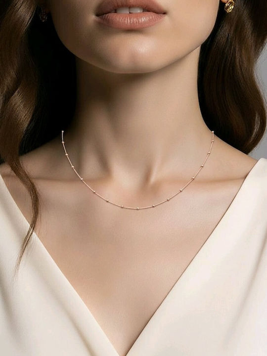Prince Silvero Pink Gold Plated Silver Choker