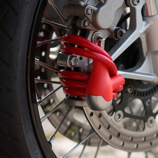 Avizar Stahl Diebstahlsicherung Kabel mit Schlüssel Pvc Hülle Fahrräder Scooter Rot