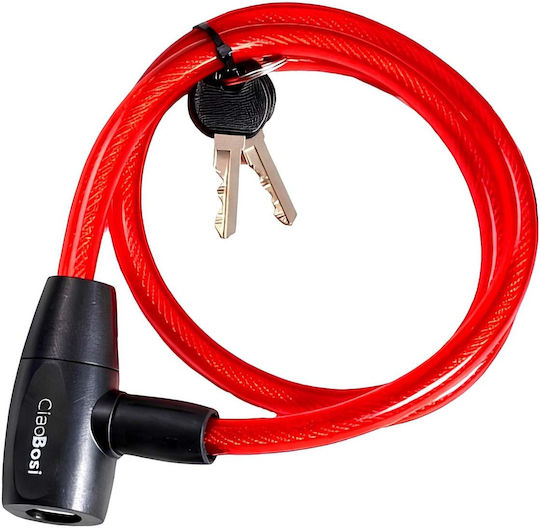 Avizar Flat Head Anti-theft Cable Key Lock Bikes Scooters Red Black