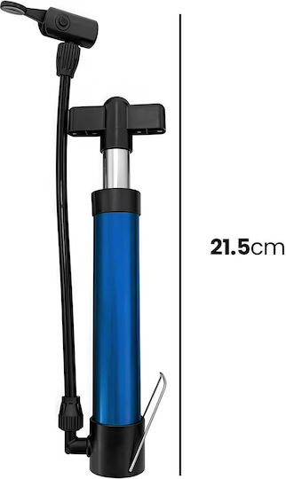 Avizar 21.5cm Compact Aluminum Hand Pump Bicycle Motorcycle Car Black Blue