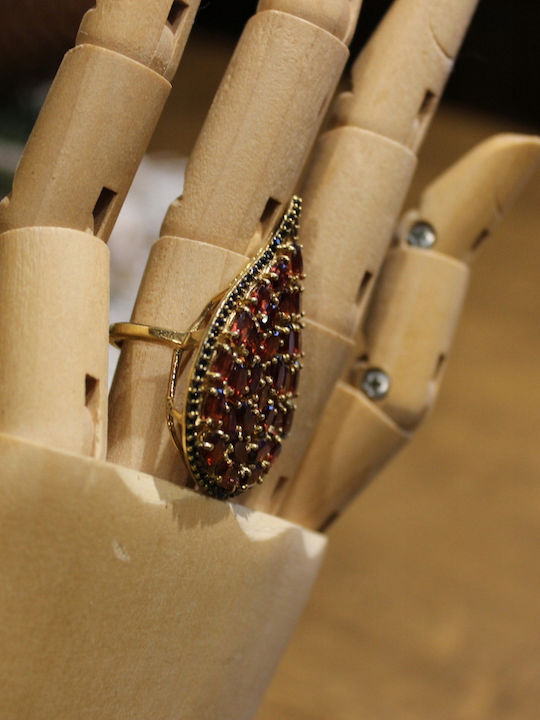 Silver Ring Garnet Spinel 925 Size 14.5