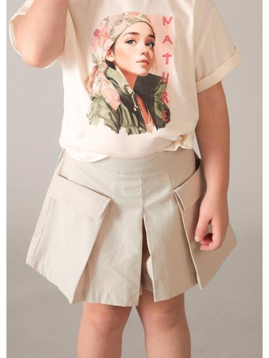 Kinder-Shorts/Bermudas Stoff Beige