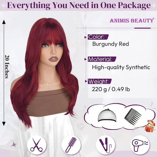 Animis Beauty Perucă cu Păr Sintetic 50cm