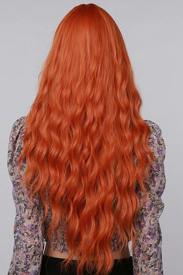 Animis Beauty Perucă cu Păr Sintetic în Cupru Culoare 80cm