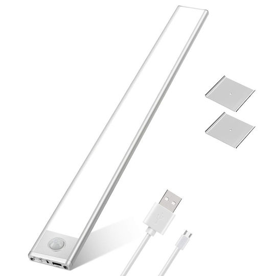 Dasbo Lampă Slim Led Cu Senzor De Mișcare Montare Magnetică Leduri Puternice Wireless Usb Reîncărcabilă Baterie Lumină Caldă Rece 3 Moduri De Iluminare 3000k-6000k Bucătărie Hol Dressing Garaj Lungime 40 Cm
