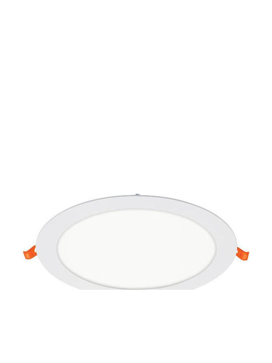Vito Στρογγυλό Χωνευτό LED Panel 24W με Φυσικό Λευκό Φως 4000K 30εκ.