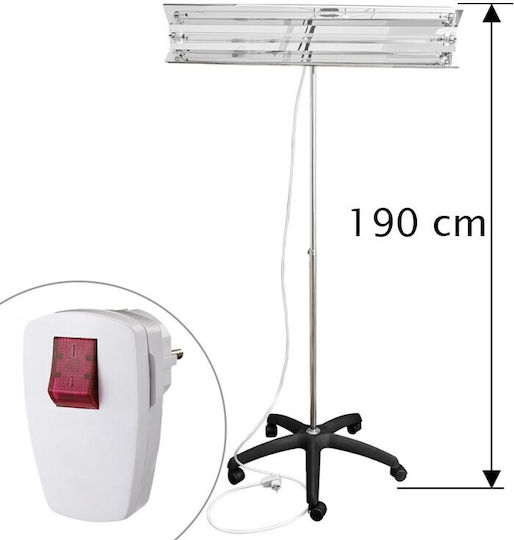 Uvc 55w Bactericidal Lamp Adjustable Mobile Stand Height Adjustable 100-190 Cm Sterilization