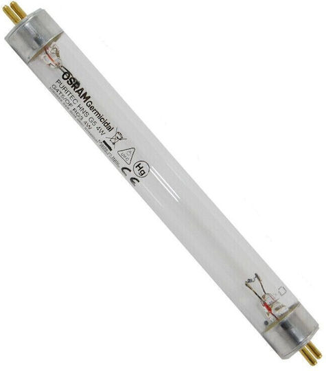 Tub Bactericid Uv-c 4w T5 Bază G5 2 Pini Lungime Totală 15 Cm