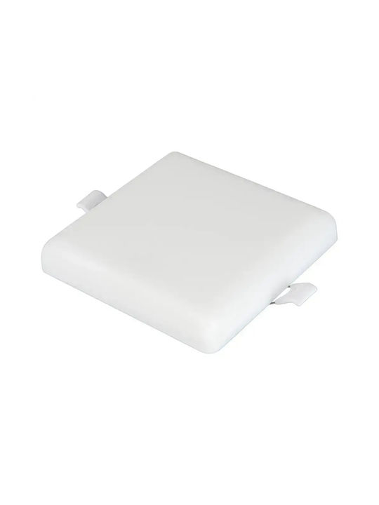 Optonica Square Metallic Recessed Spot with Integrated LED and Cool White Light White 12x12cm. 1pcs