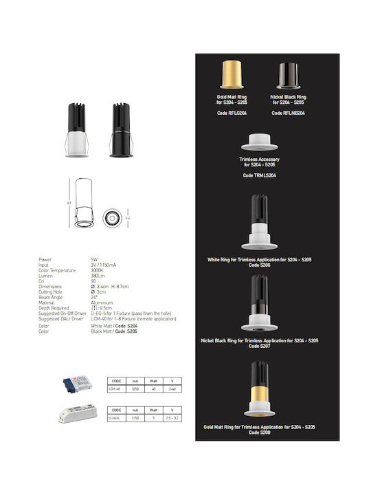 Zambelis Lights Μεταλλικό Χωνευτό Σποτ με Ενσωματωμένο LED και Θερμό Λευκό Φως Λευκό 1τμχ Zambelis Lights Μεταλλικό Χωνευτό Σποτ με Ενσωματωμένο LED και Θερμό Λευκό Φως Λευκό 1τμχ
