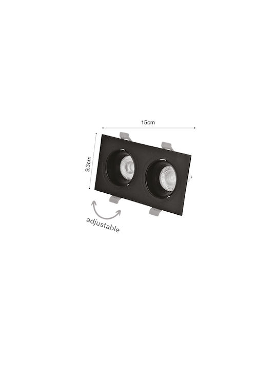 Inlight Metallisch Einbau Spot mit Fassung GU10 Weiß 1Stück X00330W