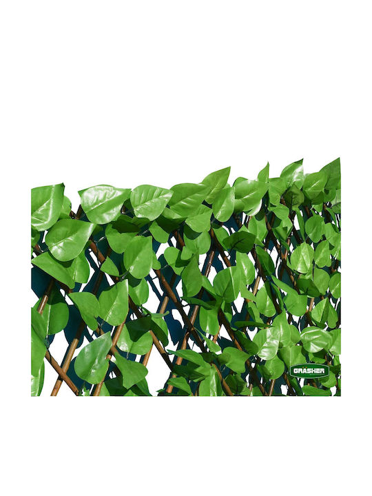 Grasher Artificial Foliage in Trellis with double leaf and wooden pergola 1x2m