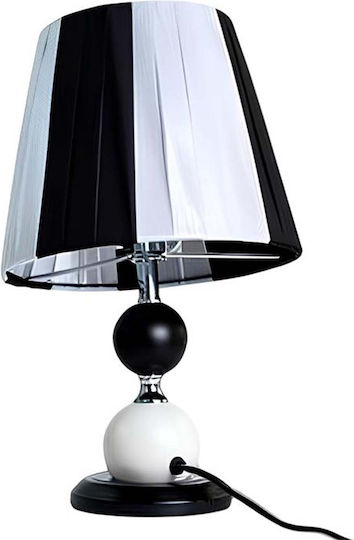 Avizar E27 Base Led Table Lamp Dimmer Fabric Lampshade Black White