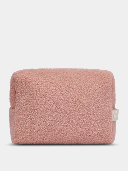 Hindbag Kulturbeutel Leon Teddy Rosa Kulturbeutel Faux Fur Reißverschluss