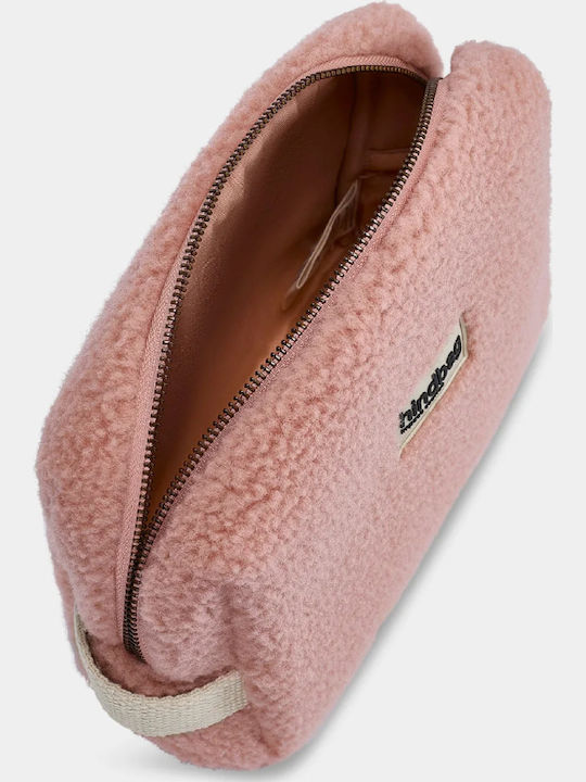 Hindbag Kulturbeutel Leon Teddy Rosa Kulturbeutel Faux Fur Reißverschluss