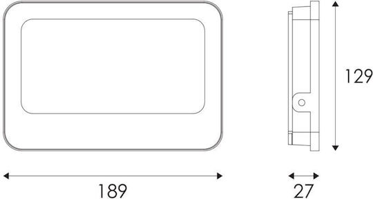Aca Στεγανός Προβολέας LED 50W Ψυχρό Λευκό 6500K IP66