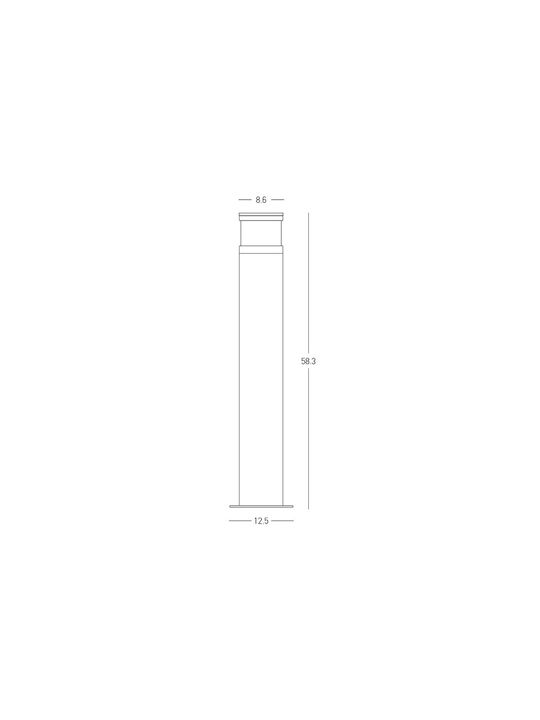 Zambelis Lights Outdoor Floor Lamp Small Post LED Outdoor 10W with Warm White Light IP65 Beige