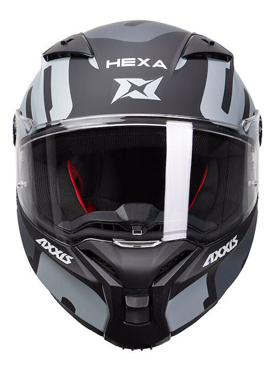 Axxis Fenix B2 Black/Grey Matt Cască Moto Față întreagă DOT / ECE 22.06 cu Sunvisor