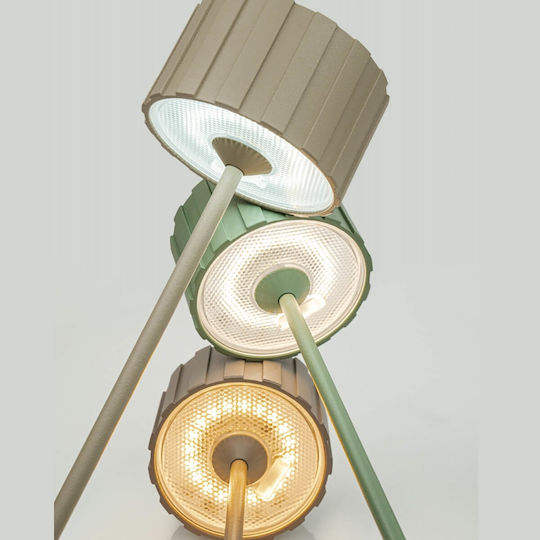 Zambelis Lights Table Lamp LED with Beige Shade and Base
