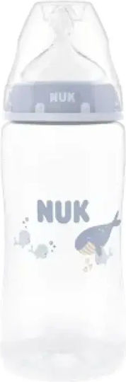 Nuk Plastic Baby Bottle First Choice Anti-Colic with Silicone Nipple for 3+ months Blue Whale 300ml