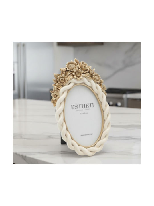 Polyresin Photo Frame with White Frame 2 Pieces