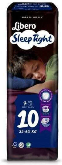 Libero Πάνες Βρακάκι Sleep Tight No. 10 για 35-60kg 9τμχ
