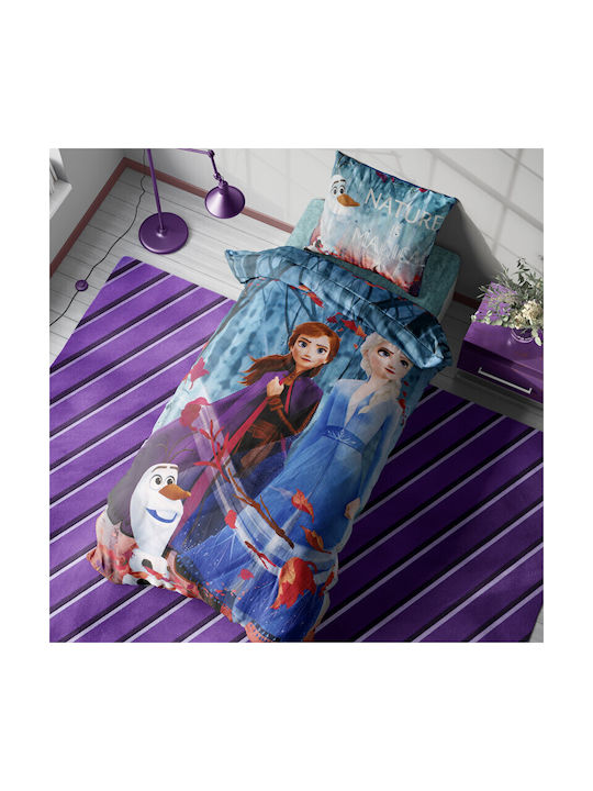 Dimcol Set Kids Duvet Cover Single with Pillowcase Cotton Multicolored 160x240cm