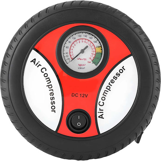 Avizar 12v 20w Portable Air Pump Bicycle Analog Manometer Black