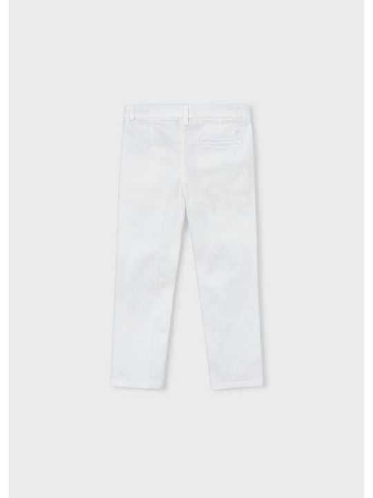 Kids Chino Fabric Trousers Ecru