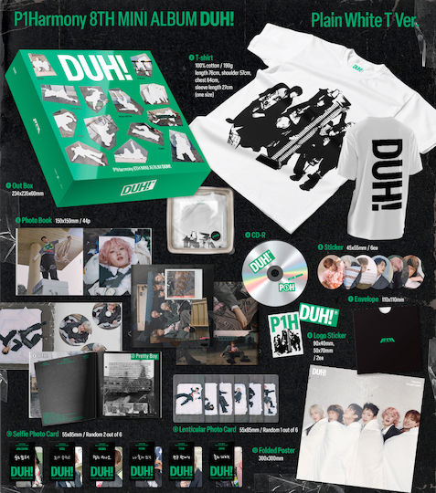 P1HARMONY DUH! 8th Mini Album (Plain White T Ver.) (MD Ver.) K-pop Album Dear Seoul Store