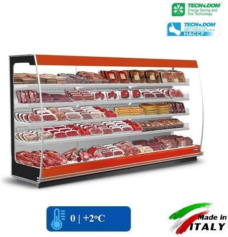 Tecnodom Stromboli 90 C Vitrină frigorifică Self-Service fără Motor 832lt 125x96.8x200cm.