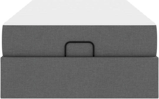 Betten Unterlage Einzel mit Stoff Dunkelgrau mit Matratze 90x200cm