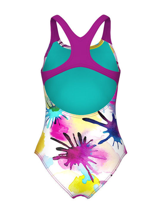 Arena Kids Swimwear One-Piece White Multi-very Fuchsia