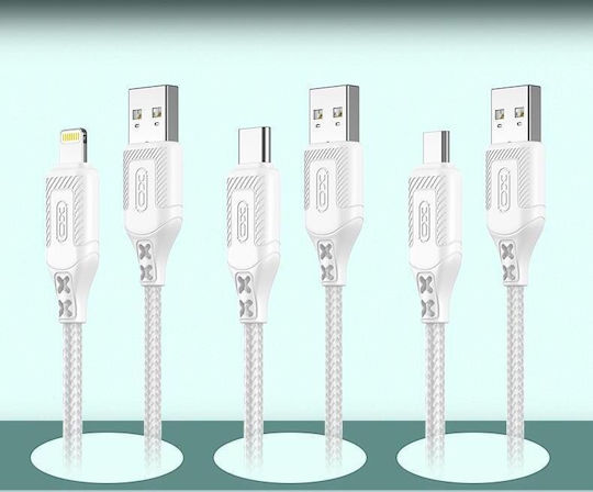 XO 1m Regular USB 2.0 to micro USB Cable White