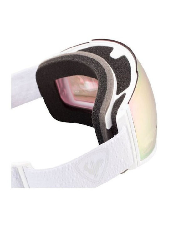 Rossignol MagneLens Μάσκα Σκι & Snowboard Ενηλίκων Λευκή με Φακό Καθρέπτη σε Μωβ Χρώμα