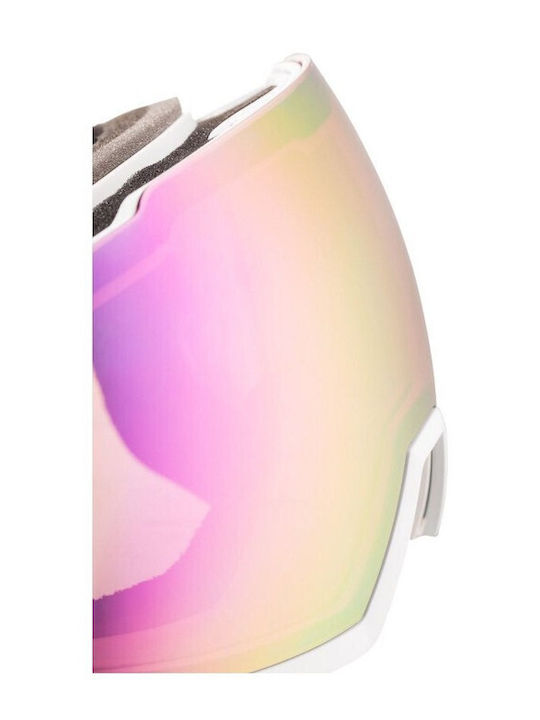 Rossignol MagneLens Μάσκα Σκι & Snowboard Ενηλίκων Λευκή με Φακό Καθρέπτη σε Μωβ Χρώμα