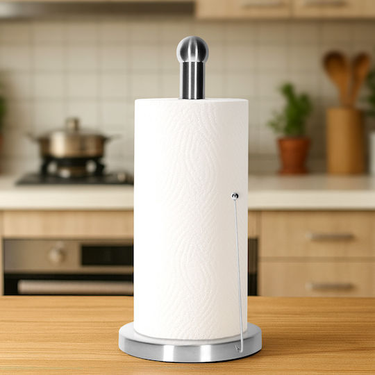 Cheffinger All Stainless Steel Towel Roller Holder Side Holding Rod Silver