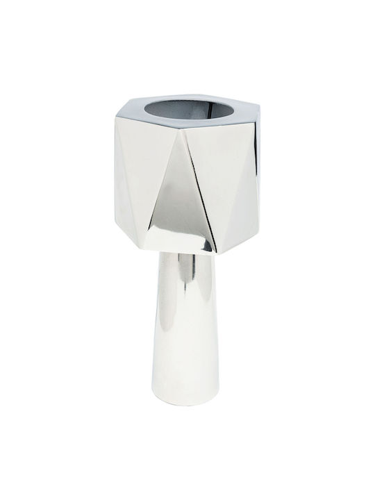 Kare Design Metall Tischlampe mit Silber Schirm und Basis