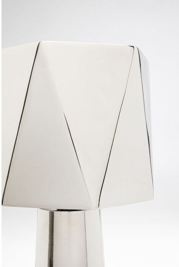 Kare Design Metall Tischlampe mit Silber Schirm und Basis