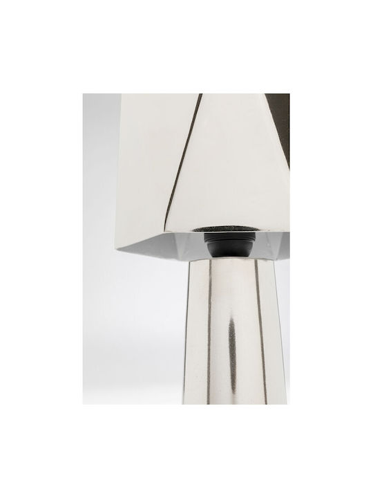 Kare Design Metall Tischlampe mit Silber Schirm und Basis