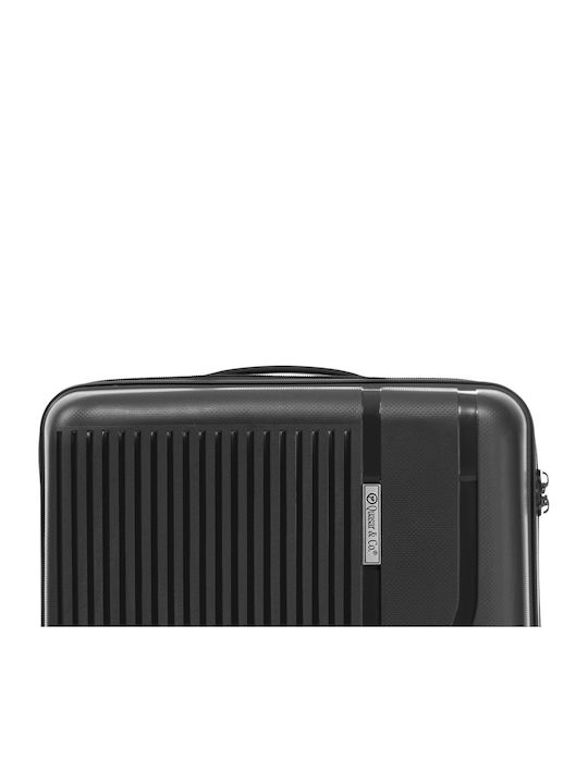 Quasar Valiză de Călătorie Mare Dură Negru cu 4 roți Înălțime 76cm