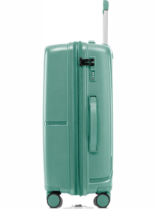 Quasar Großer Reisekoffer Hartschalen Green mit 4 Räder Höhe 76cm