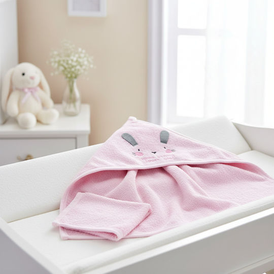 Nansydimo Hooded Baby Bath Towel Pink