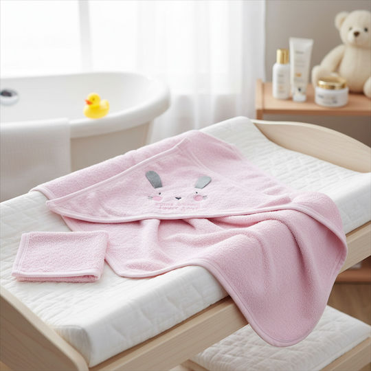 Nansydimo Hooded Baby Bath Towel Pink