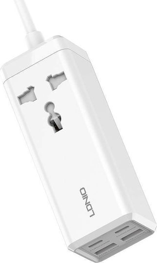 Ldnio Βάση Φόρτισης με 2 Θύρες USB-A και 2 Θύρες USB-C 65W Quick Charge 3.0 σε Λευκό χρώμα (SC1418)